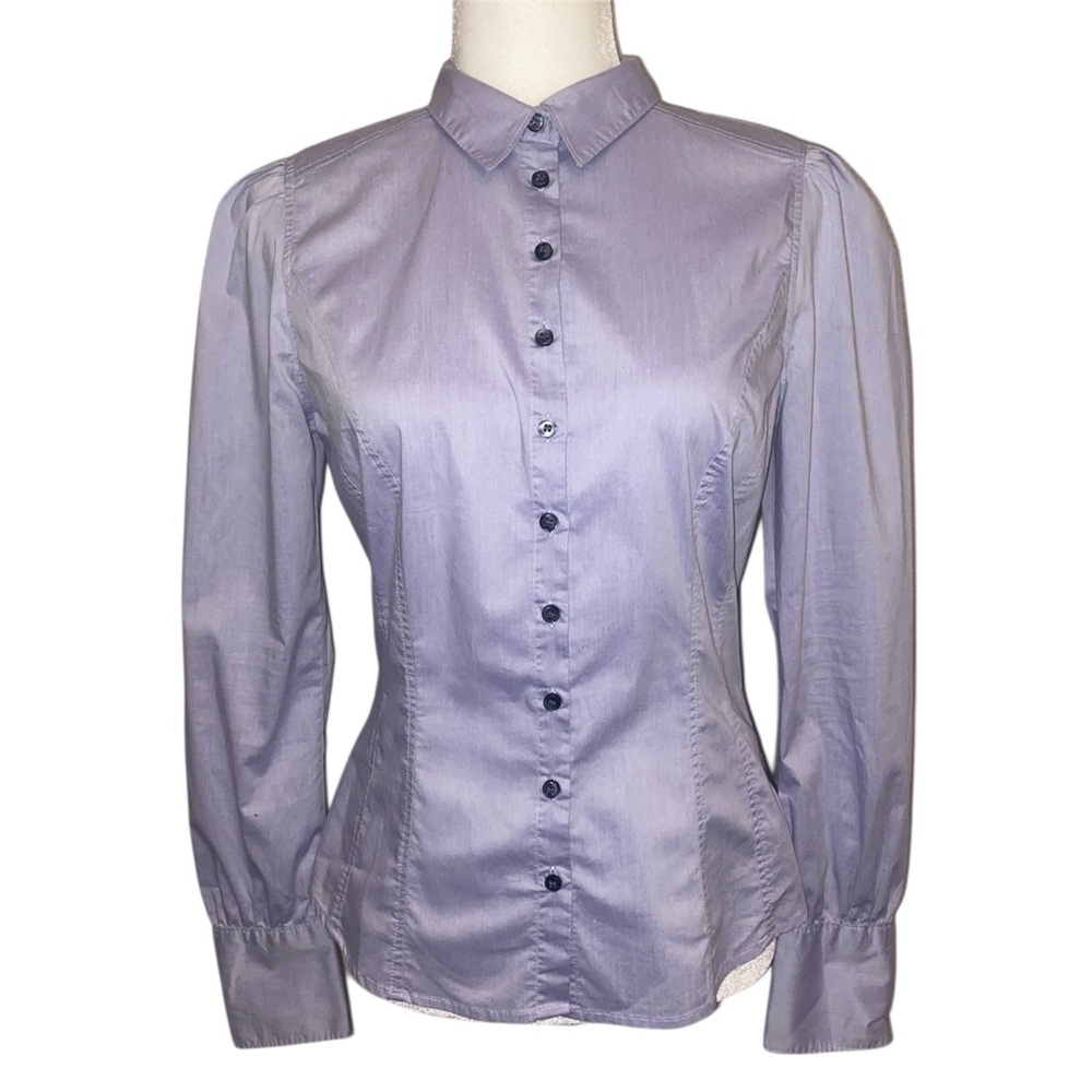 Classic Lavender Button-Front Womens Shirt